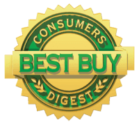 Consumers Digest Best Buy emblem recognizing top-rated underground dog fencing products by Pet Stop.